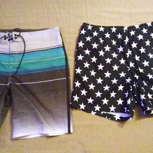 2 pair swim shorts